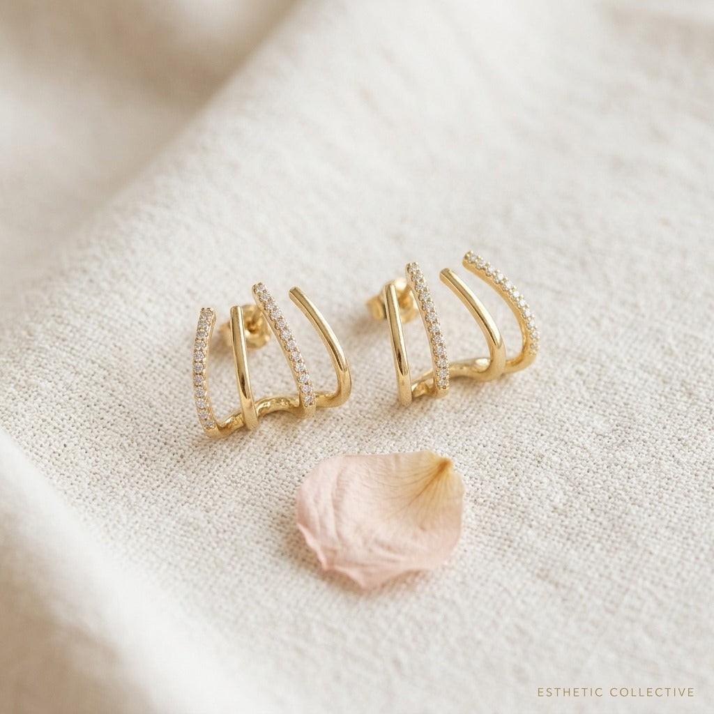 Elegant Gold Crystal Statement Earrings for Women | Sparkling Party & Occasion Wear Jewellery
